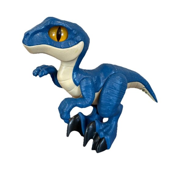 Fisher Price Imaginext Jurassic World Raptor XL Blue Dinosaur 9" Action Figure - Picture 1 of 9